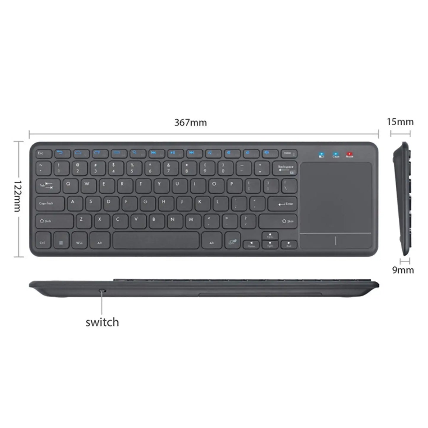 Teclado Inalámbrico TouchPad Pro: Control Smart TV, Tablet y PC