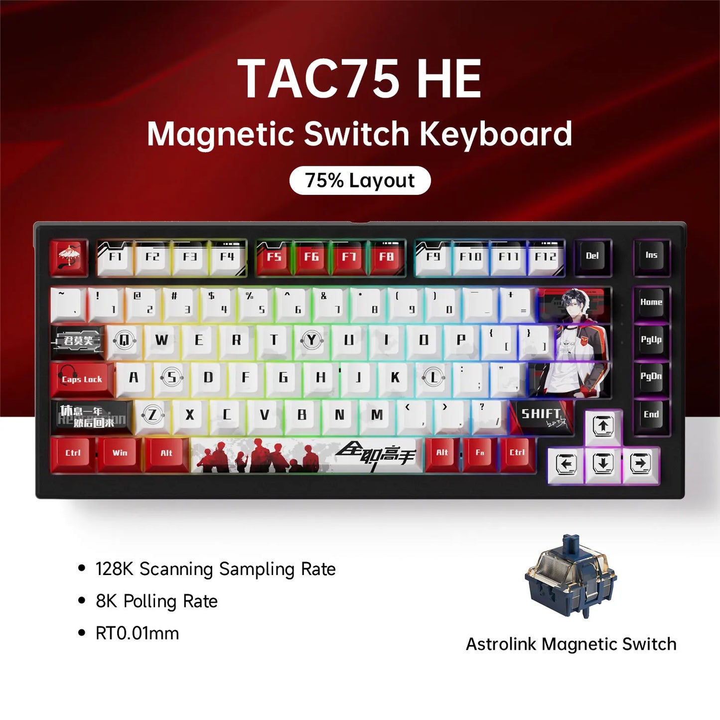 AKKO TAC75 HE: Teclado Magnético 8K (Rapid Trigger 0.005mm)