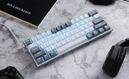 Redragon K617 Fizz 60% Wired RGB Gaming Keyboard, 61 Keys Hot-Swap Compact Mechanical Keyboard Red Switch