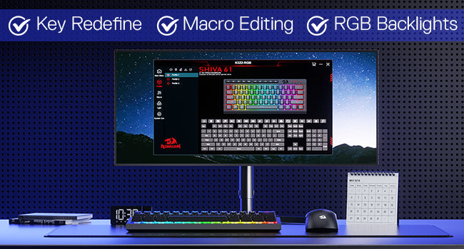 Redragon K522 60% Wired RGB Membrane Gaming Keyboard,Compact 61 Keys Linear Mechanical-Feel Switch
