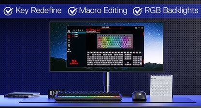 Redragon K522 60% Wired RGB Membrane Gaming Keyboard,Compact 61 Keys Linear Mechanical-Feel Switch