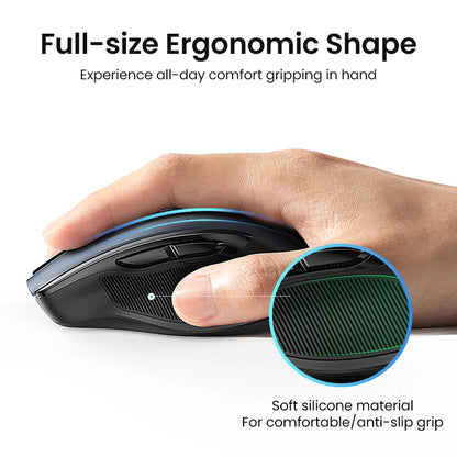 Mouse Ergonómico Ugreen Pro: Bluetooth 5.0 + 2.4G & 4000 DPI