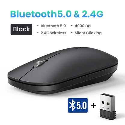 Ugreen Slim Multi-Device: Mouse Bluetooth & 2.4G Ultra-Silencioso