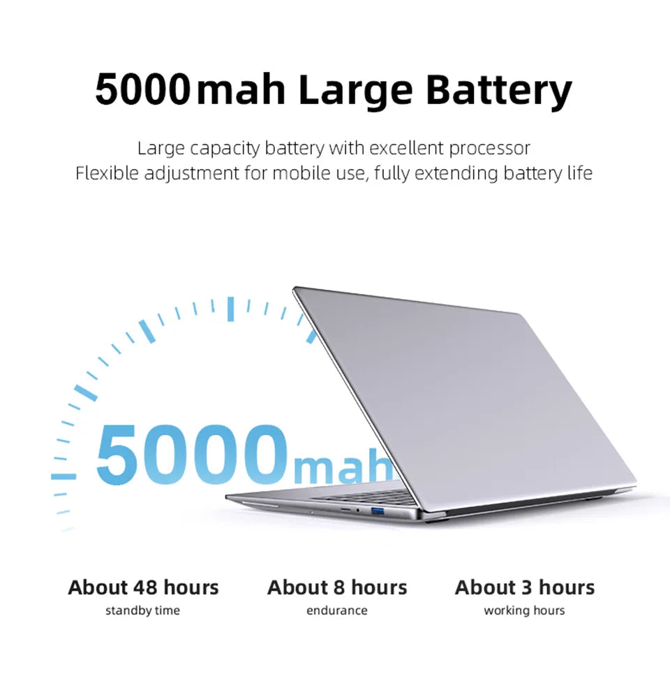 Notebook Slim: 12GB RAM + 512GB SSD (Intel Quad-Core)