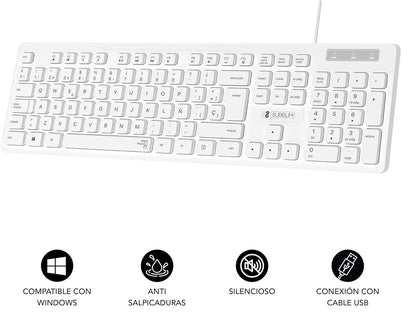 Teclado Subblim Business Slim: Silencioso, Plano y Español