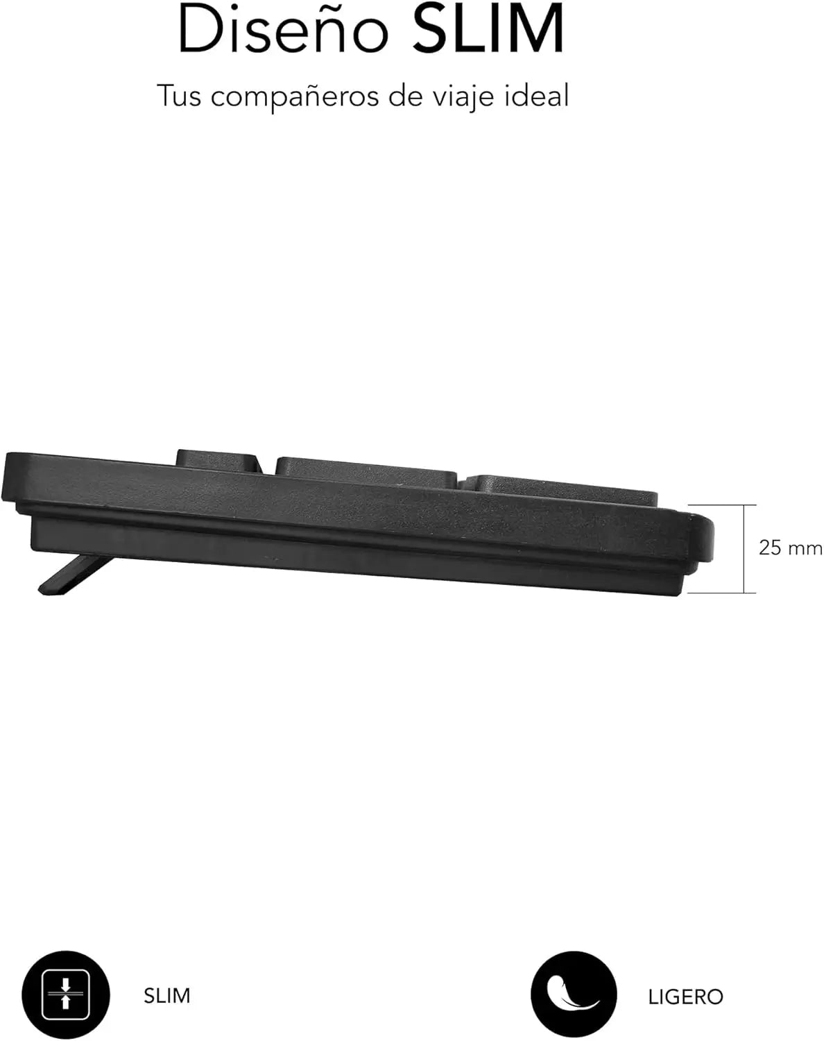 Teclado Subblim Business Slim: Silencioso, Plano y Español (Negro)