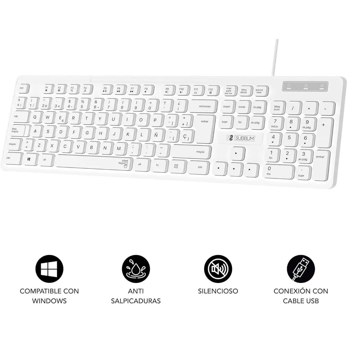 Teclado Subblim Business Slim: Silencioso, Plano y Español