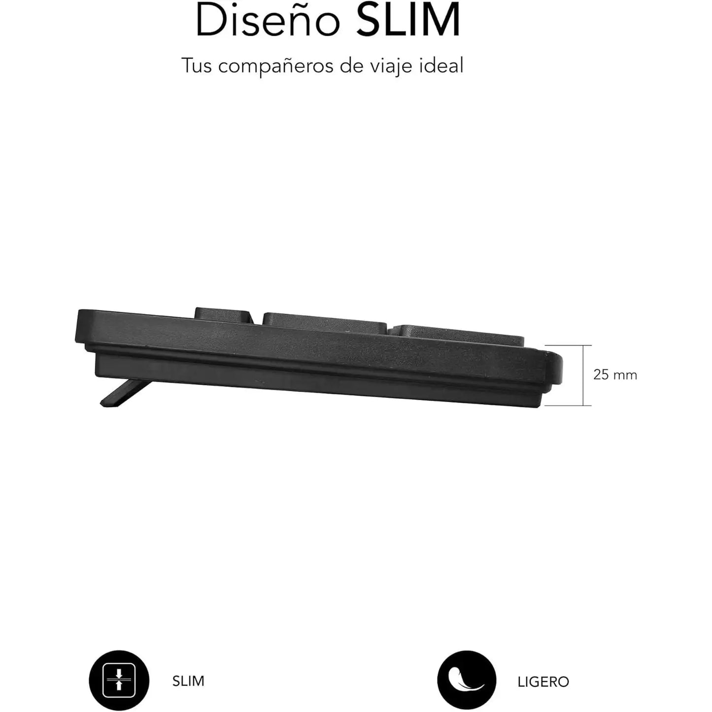 Teclado Subblim Business Slim: Silencioso, Plano y Español (Negro)