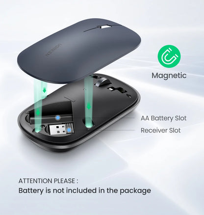 Ugreen Slim Multi-Device: Mouse Bluetooth & 2.4G Ultra-Silencioso