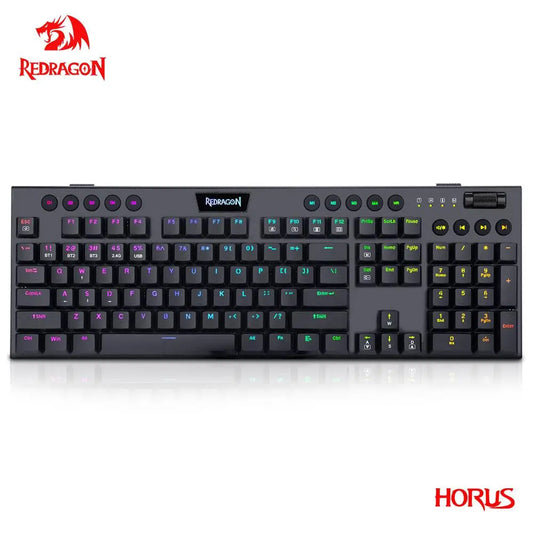 Teclado Mecánico Redragon K618 Horus: Ultra-Slim, Tri-Mode & Bluetooth
