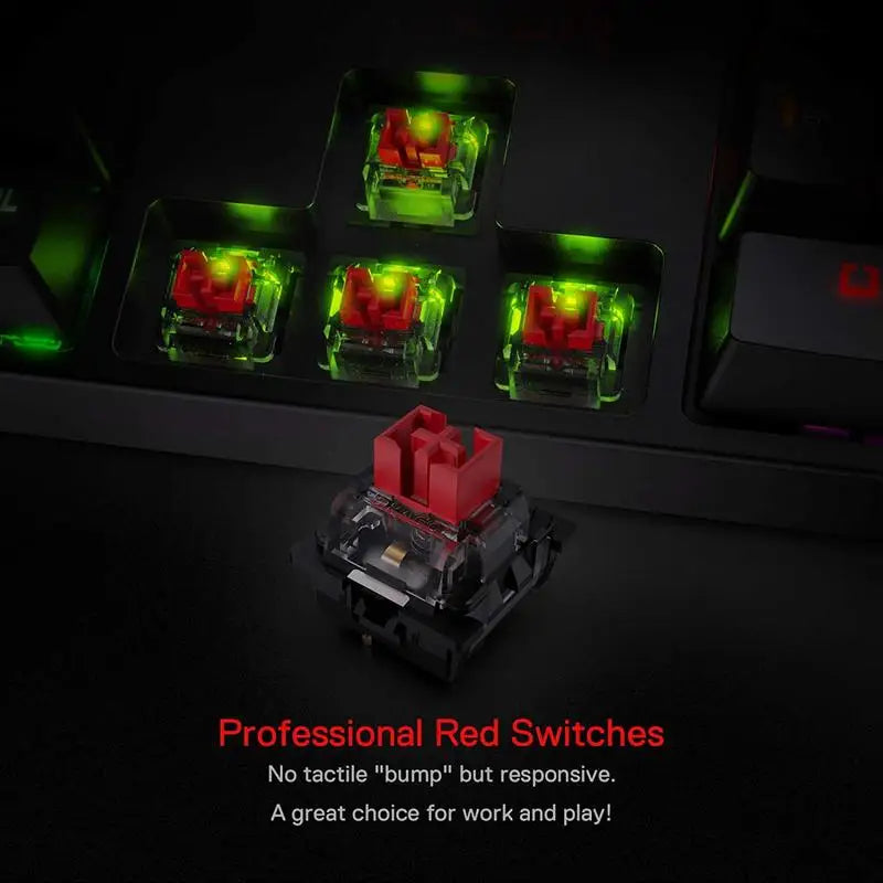 Teclado Mecánico Redragon K582 SURARA RGB: Red Switches & Anti-Ghosting
