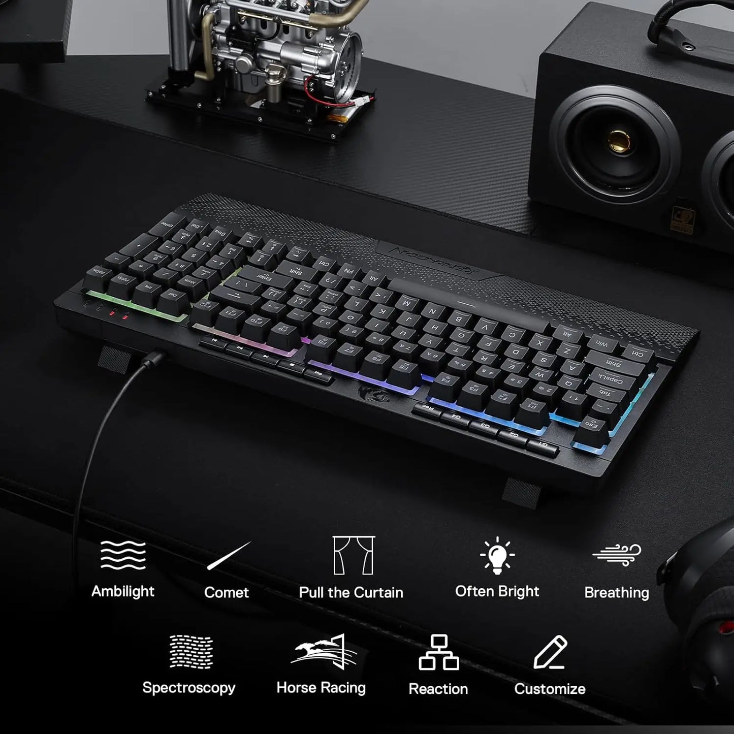 Redragon K515 Shiva RGB: El Teclado de Membrana Pro con Reposamuñecas