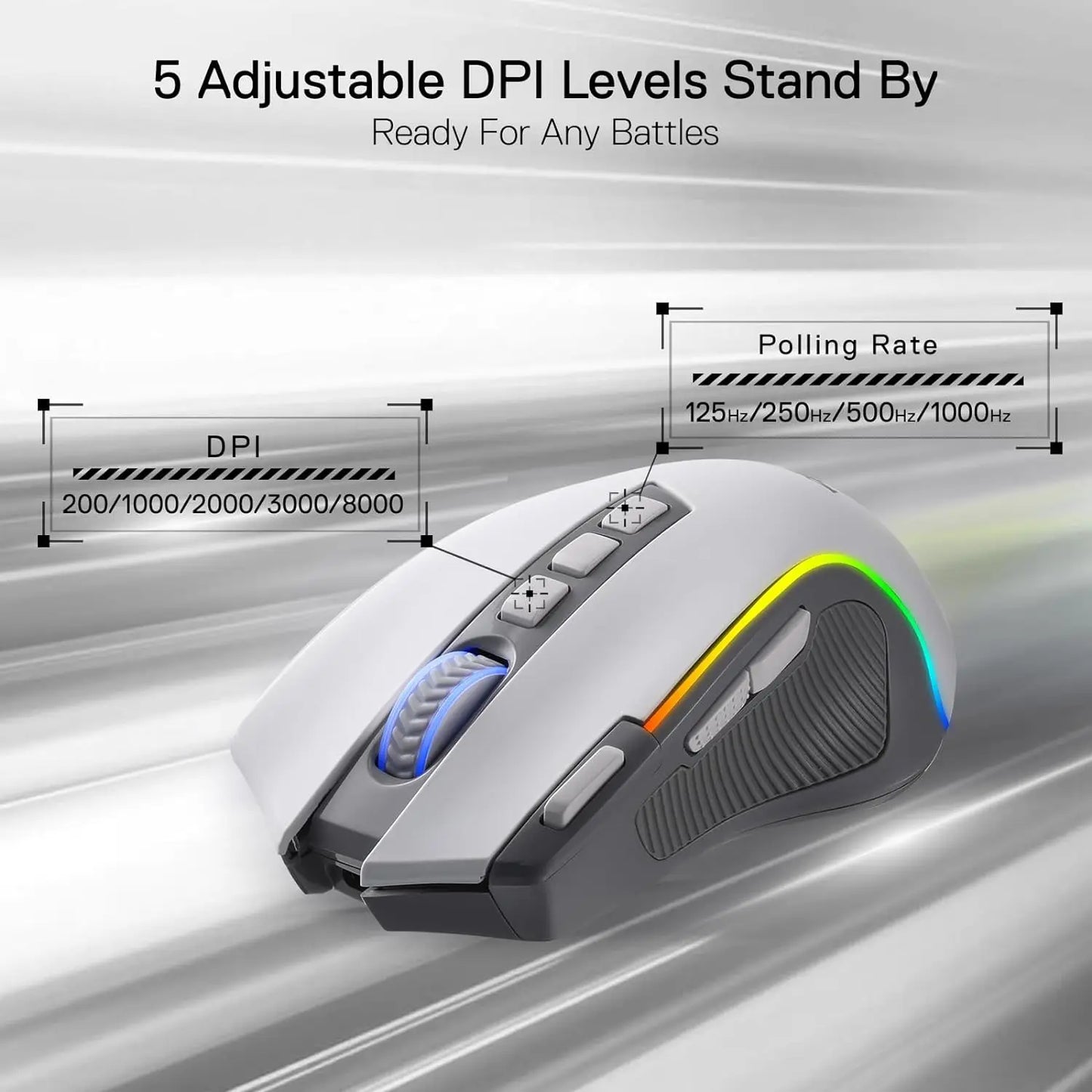 Redragon M612-PRO Predator: Wireless Tri-Mode & 9 Botones
