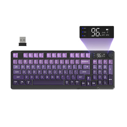 ZIYOU LANG T6: Teclado Gaming Inalámbrico con Pantalla LCD y Perilla