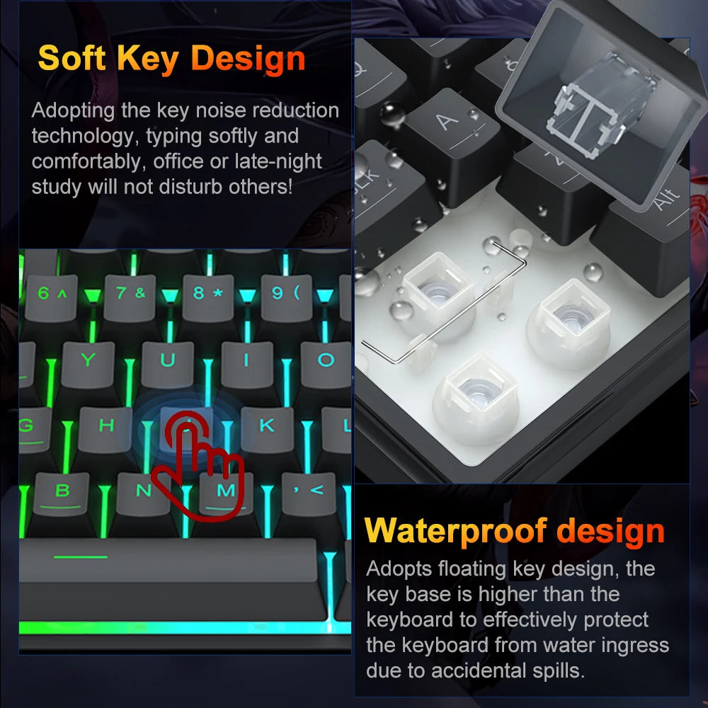 Teclado Gamer Redragon SHIVA K517: 94 Teclas, RGB & Cable Desmontable