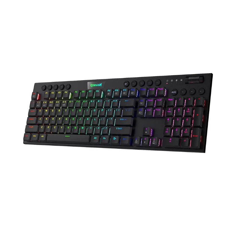 Redragon K618 Horus: Teclado Mecánico Low Profile (Tri-Mode & RGB)