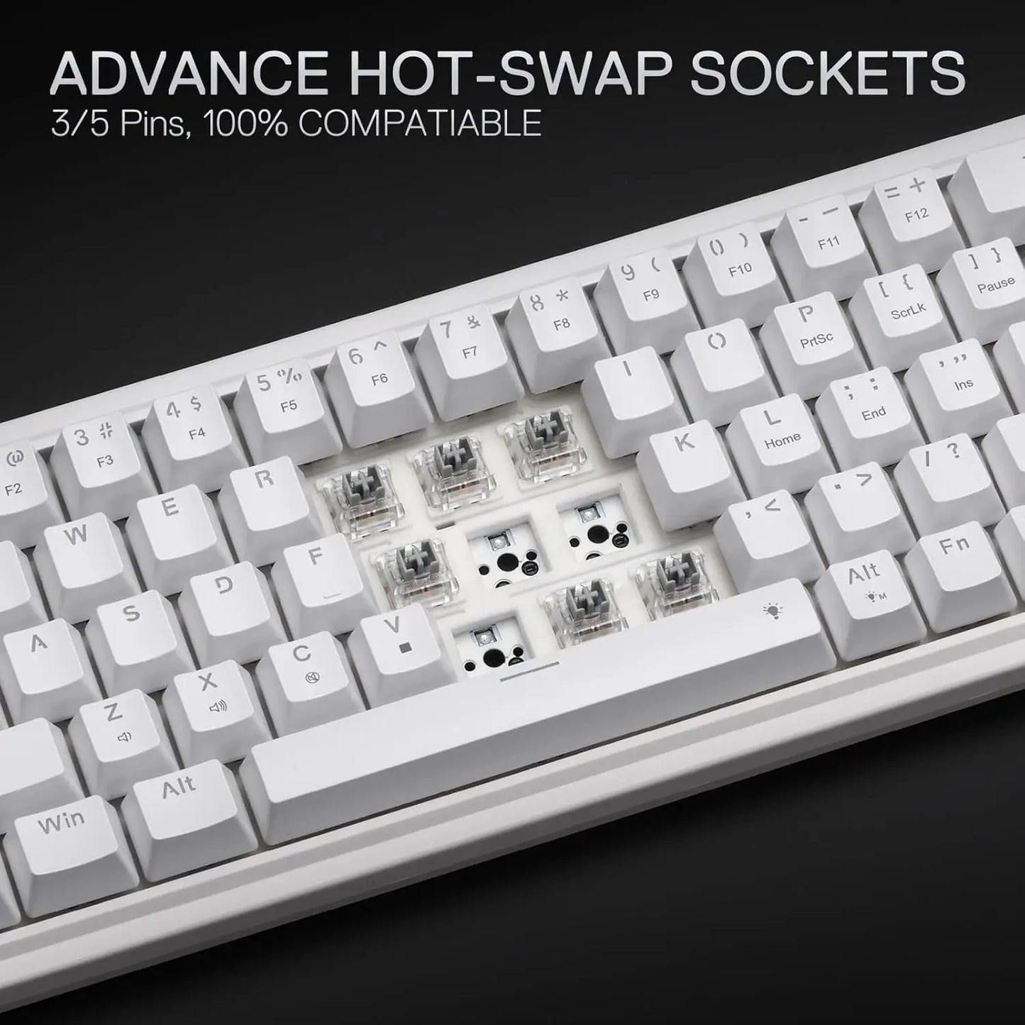 Teclado Mecánico Redragon K709: Gasket Mount, 65% RGB & Sonido Pro
