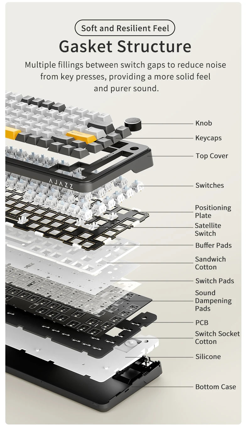 AJAZZ AK820 MAX: Teclado Mecánico Tri-Mode (Pantalla & Knob)