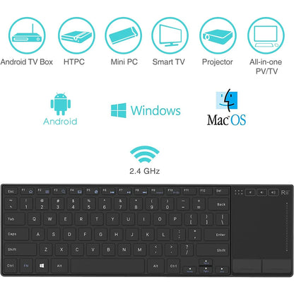 Teclado Inalámbrico Slim con Touchpad: Control Smart TV y Tablet