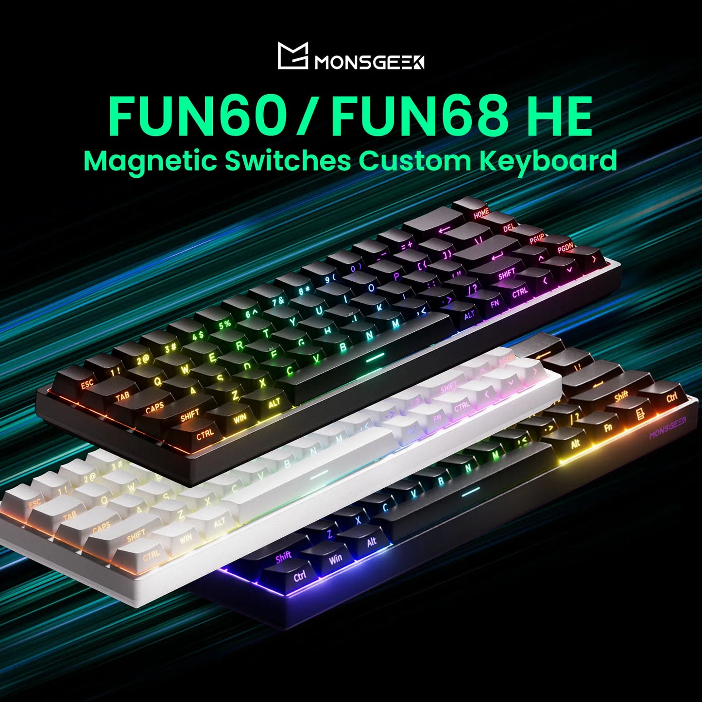 MonsGeek FUN68/60 HE: Teclado Magnético 8K (RT 0.005mm)