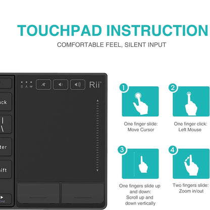 Teclado Inalámbrico Slim con Touchpad: Control Smart TV y Tablet