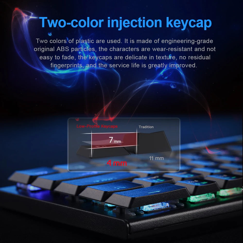 Teclado Mecánico Redragon K618 Horus: Ultra-Slim, Tri-Mode & Bluetooth