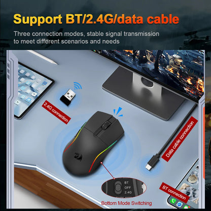 Redragon M816 DEICIDE PRO: 26K DPI & Tri-Mode Wireless