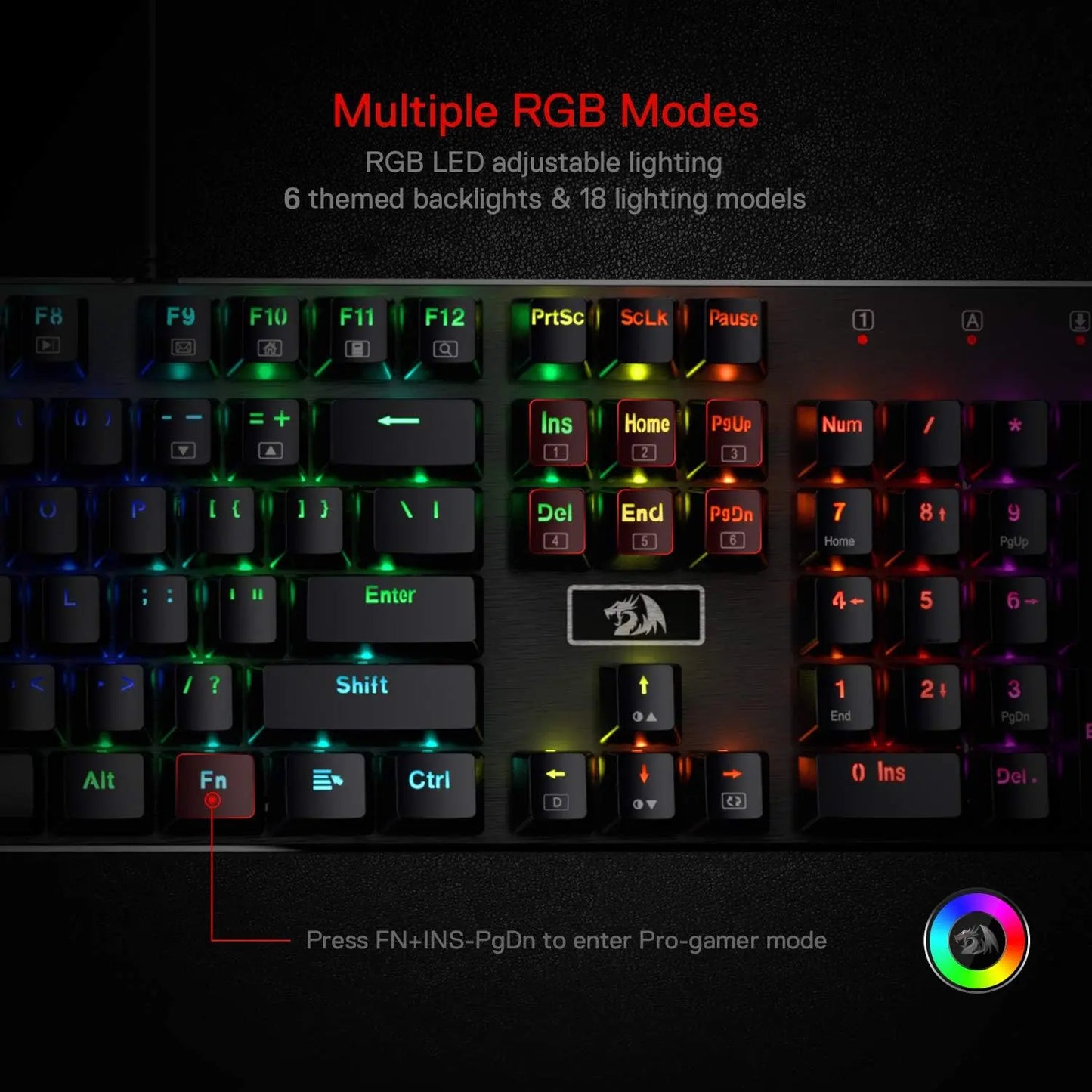 Teclado Mecánico Redragon K556: Chasis de Metal, RGB & Espuma Acústica