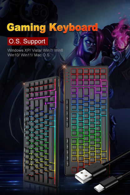 Teclado Gamer Redragon SHIVA K517: 94 Teclas, RGB & Cable Desmontable