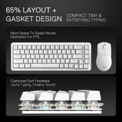 Teclado Mecánico Redragon K709: Gasket Mount, 65% RGB & Sonido Pro