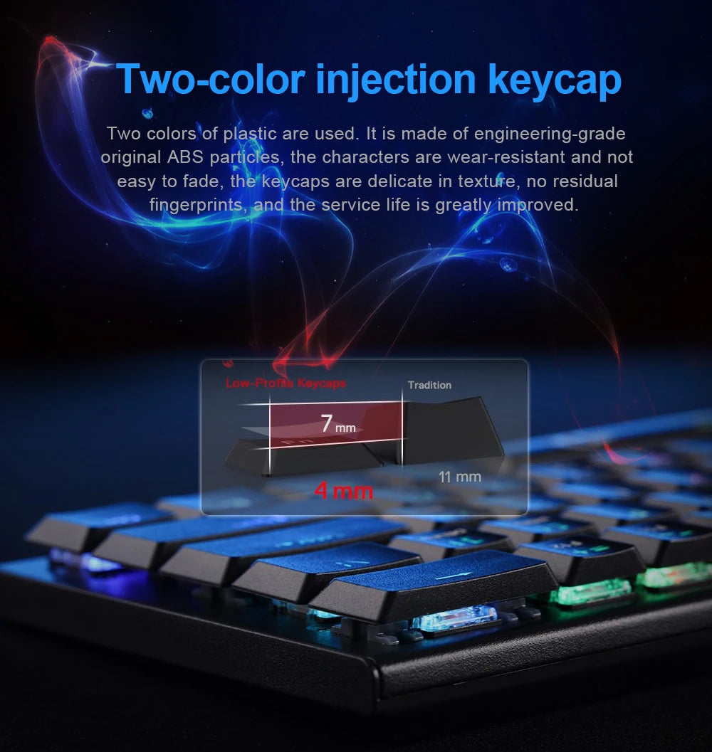 Teclado Mecánico Redragon K618 Horus: Ultra-Slim, Tri-Mode & Bluetooth