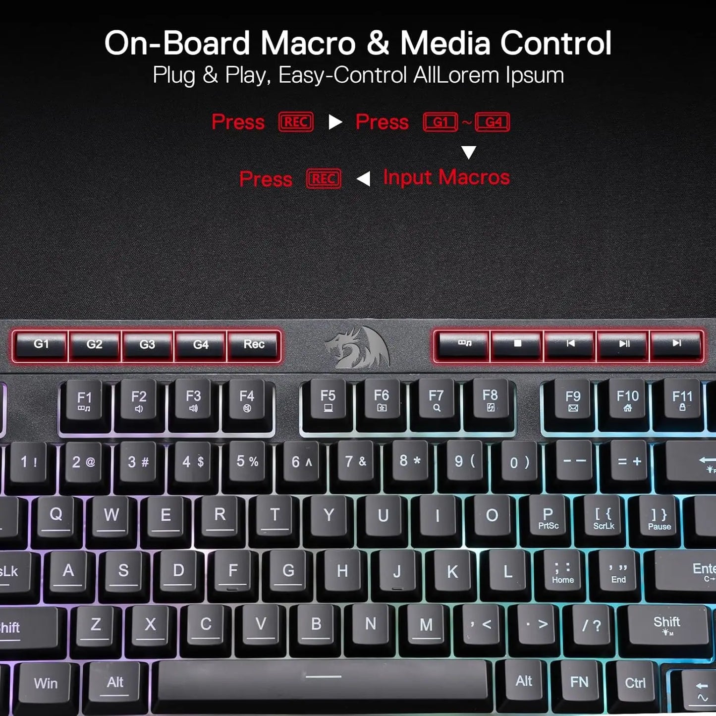 Redragon K515 Shiva RGB: El Teclado de Membrana Pro con Reposamuñecas