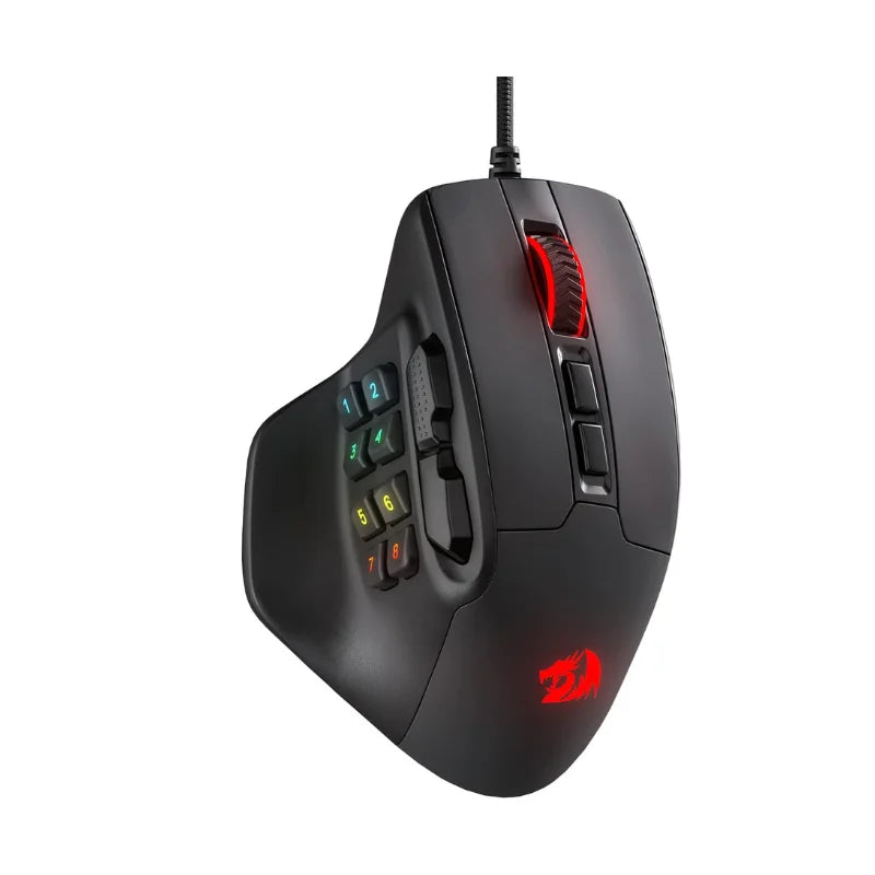 Redragon M811 AATROX: Mouse Gamer MMO con 15 Botones Programables