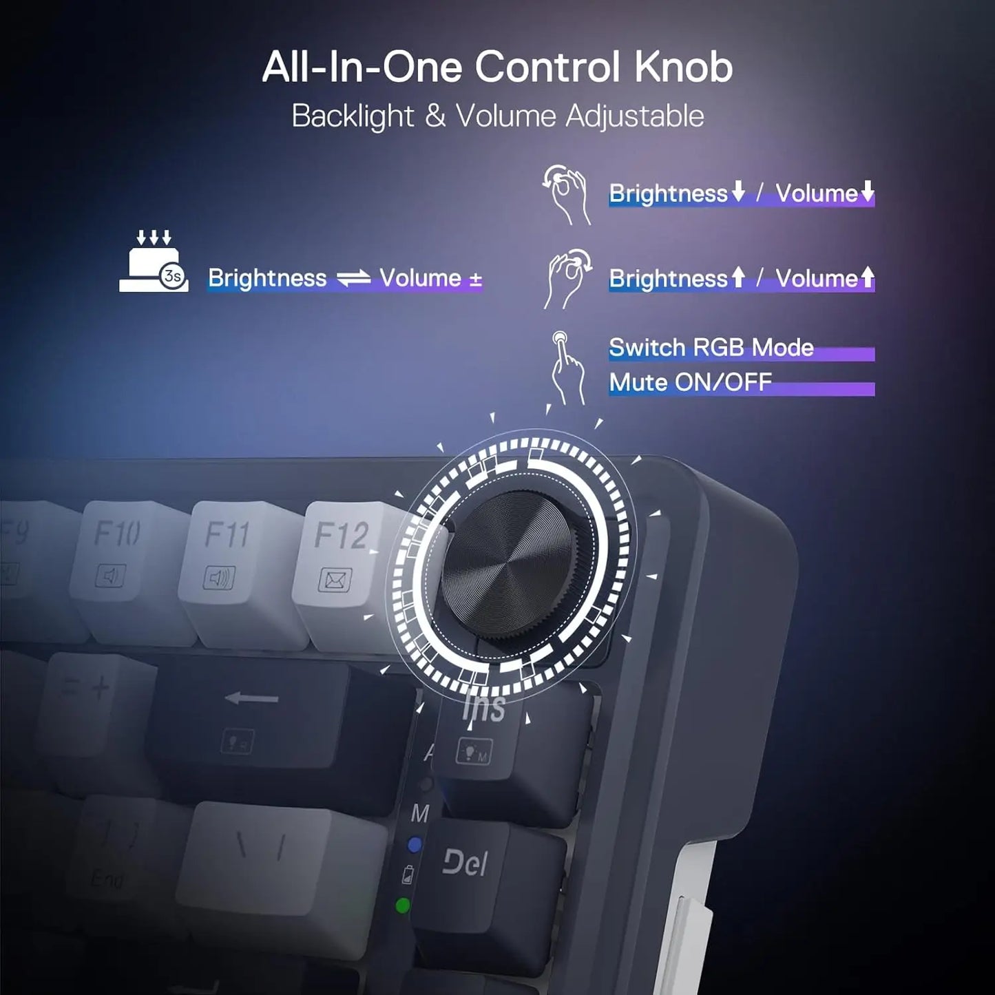 Teclado Mecánico Redragon K673 PRO: 75% Wireless, Gasket Mount & RGB