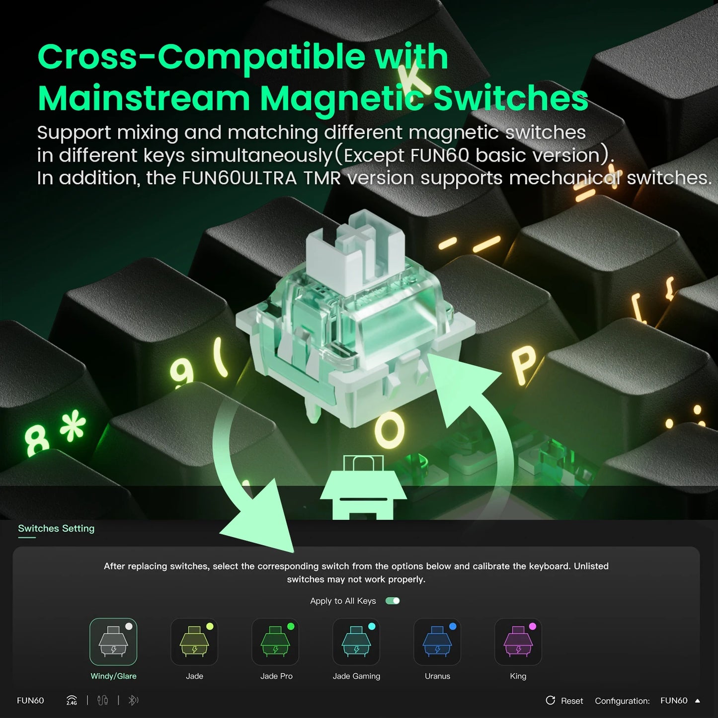 MonsGeek FUN60: Teclado Magnético 8K (Rapid Trigger 0.01mm)