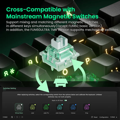 MonsGeek FUN60: Teclado Magnético 8K (Rapid Trigger 0.01mm)