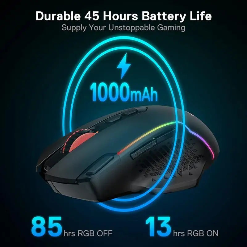 Redragon M810 PRO: Mouse Gamer Wireless con Botón Rapid Fire