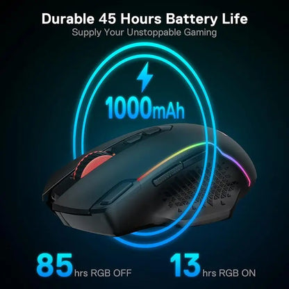 Redragon M810 PRO: Mouse Gamer Wireless con Botón Rapid Fire
