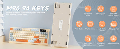 ZIYOU LANG T6: Teclado Gaming Inalámbrico con Pantalla LCD y Perilla