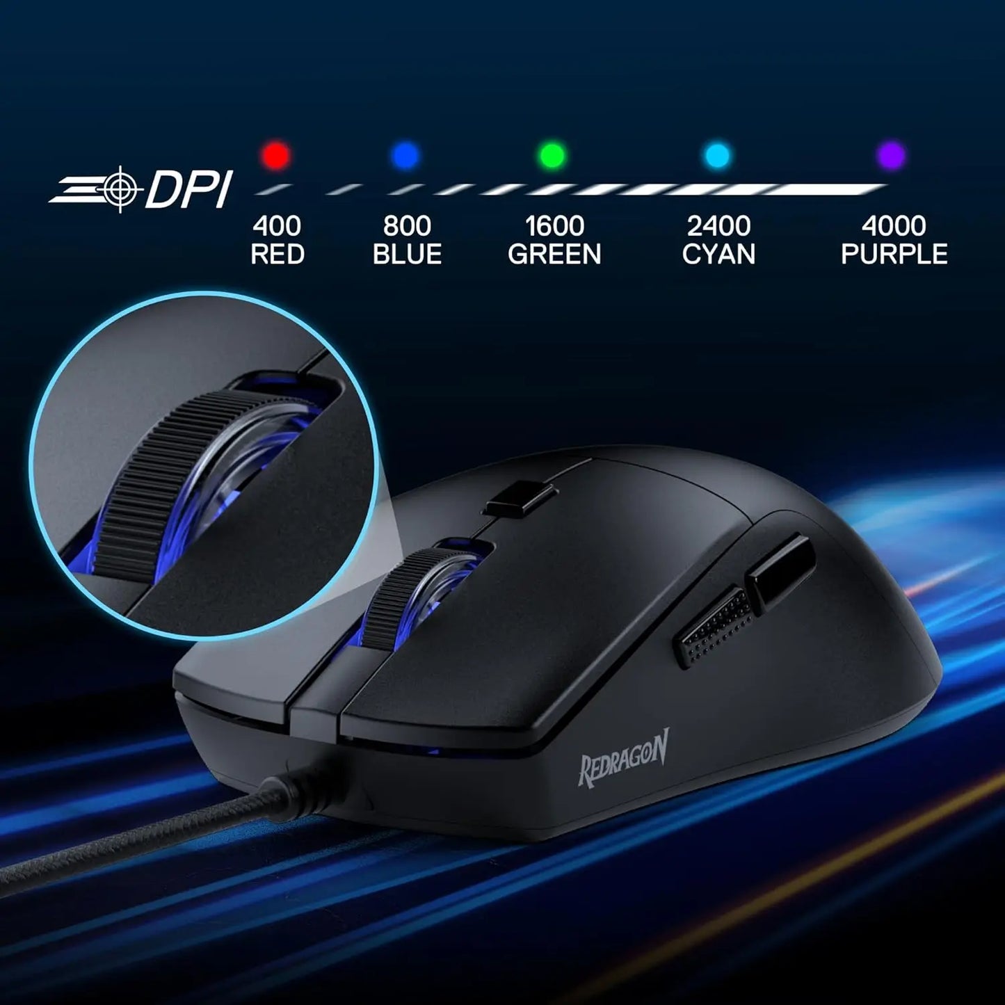 Redragon M618: Mouse Gamer Ultraligero 84g & 10,000 DPI