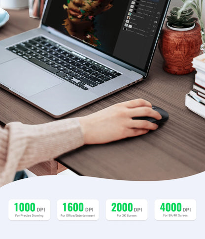 Ugreen Slim Multi-Device: Mouse Bluetooth & 2.4G Ultra-Silencioso