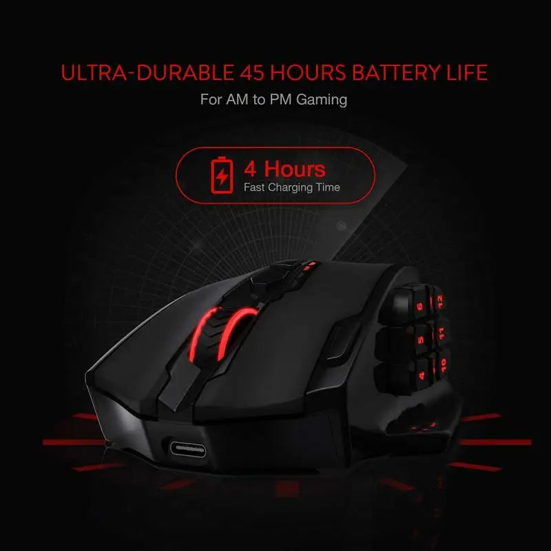Redragon M913 IMPACT ELITE: Mouse Gamer Wireless & 16 Botones
