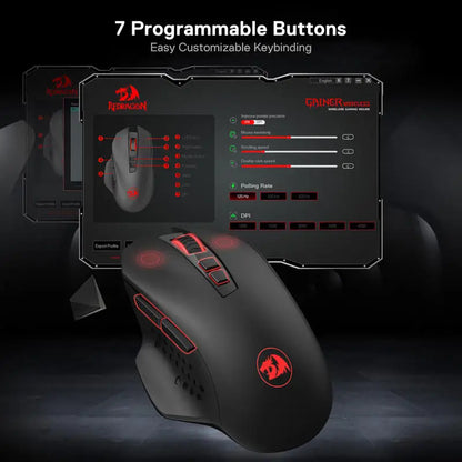 Redragon M656 GAINER: Mouse Gaming Inalámbrico Ergonómico [4000 DPI]
