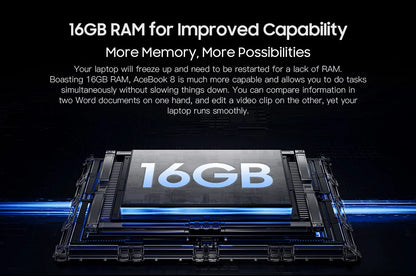 AceBook 8: Intel 16GB RAM + 512GB SSD