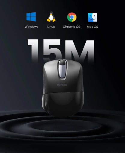 Mouse Ergonómico Ugreen Wireless: Silencioso con 6 Botones & 2400 DPI
