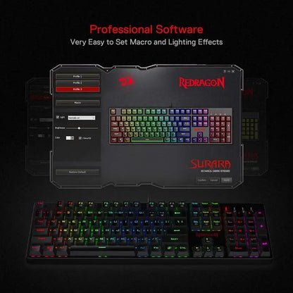Teclado Mecánico Redragon K582 SURARA RGB: Red Switches & Anti-Ghosting
