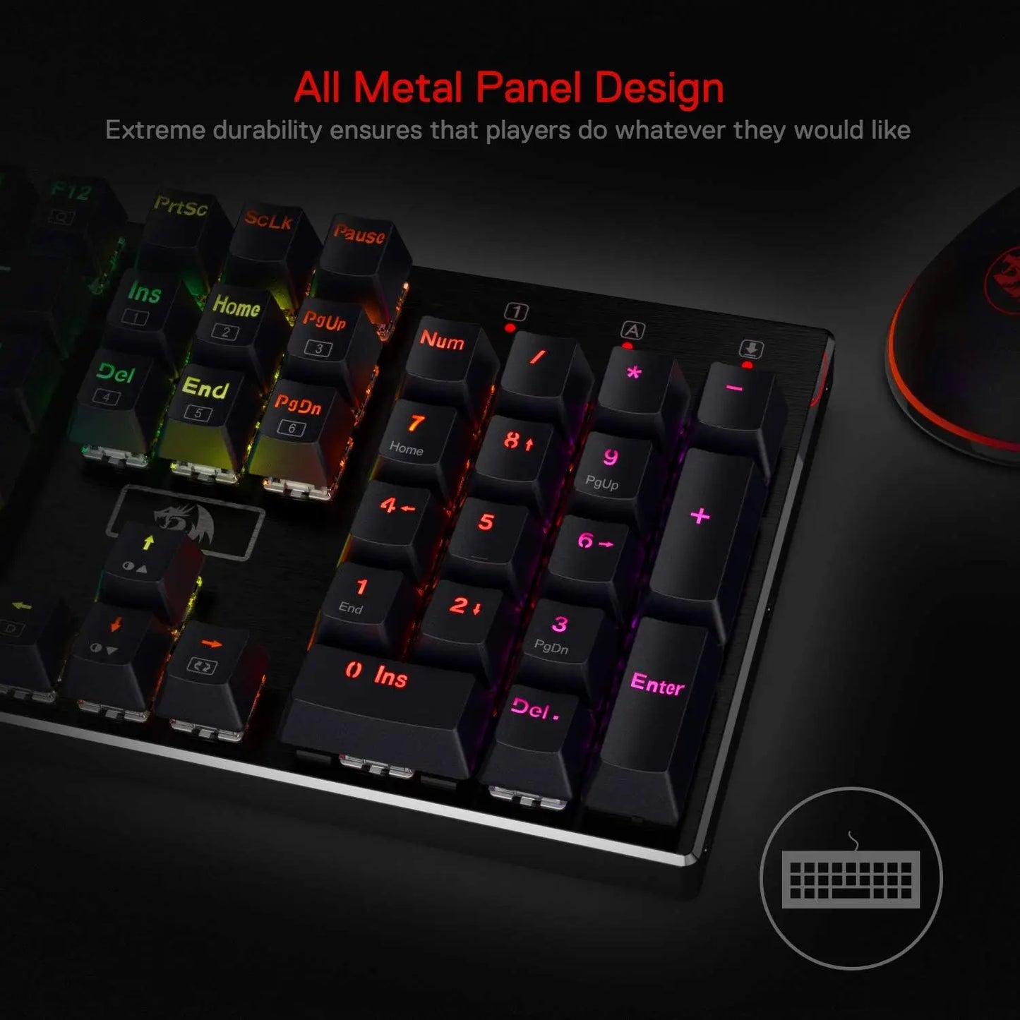 Teclado Mecánico Redragon K556: Chasis de Metal, RGB & Espuma Acústica