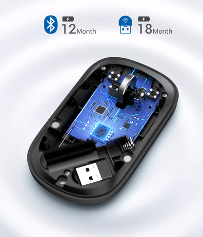 Ugreen Slim Multi-Device: Mouse Bluetooth & 2.4G Ultra-Silencioso