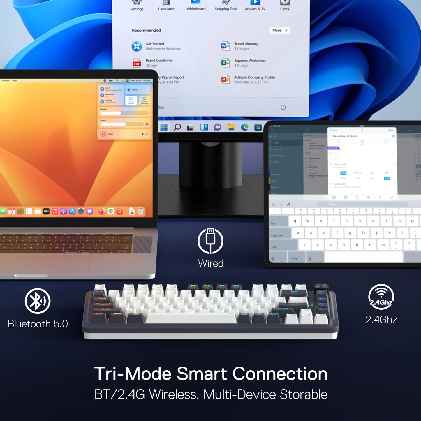 Teclado Mecánico Redragon K673 PRO: 75% Wireless, Gasket Mount & RGB