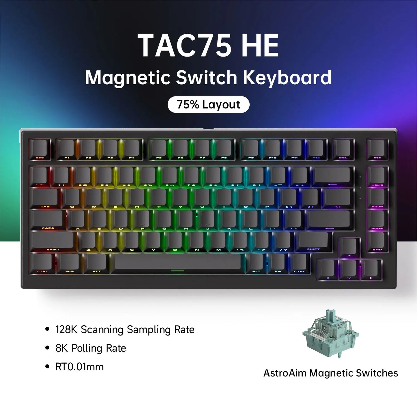 AKKO TAC75 HE: Teclado Magnético 8K (Rapid Trigger 0.005mm)